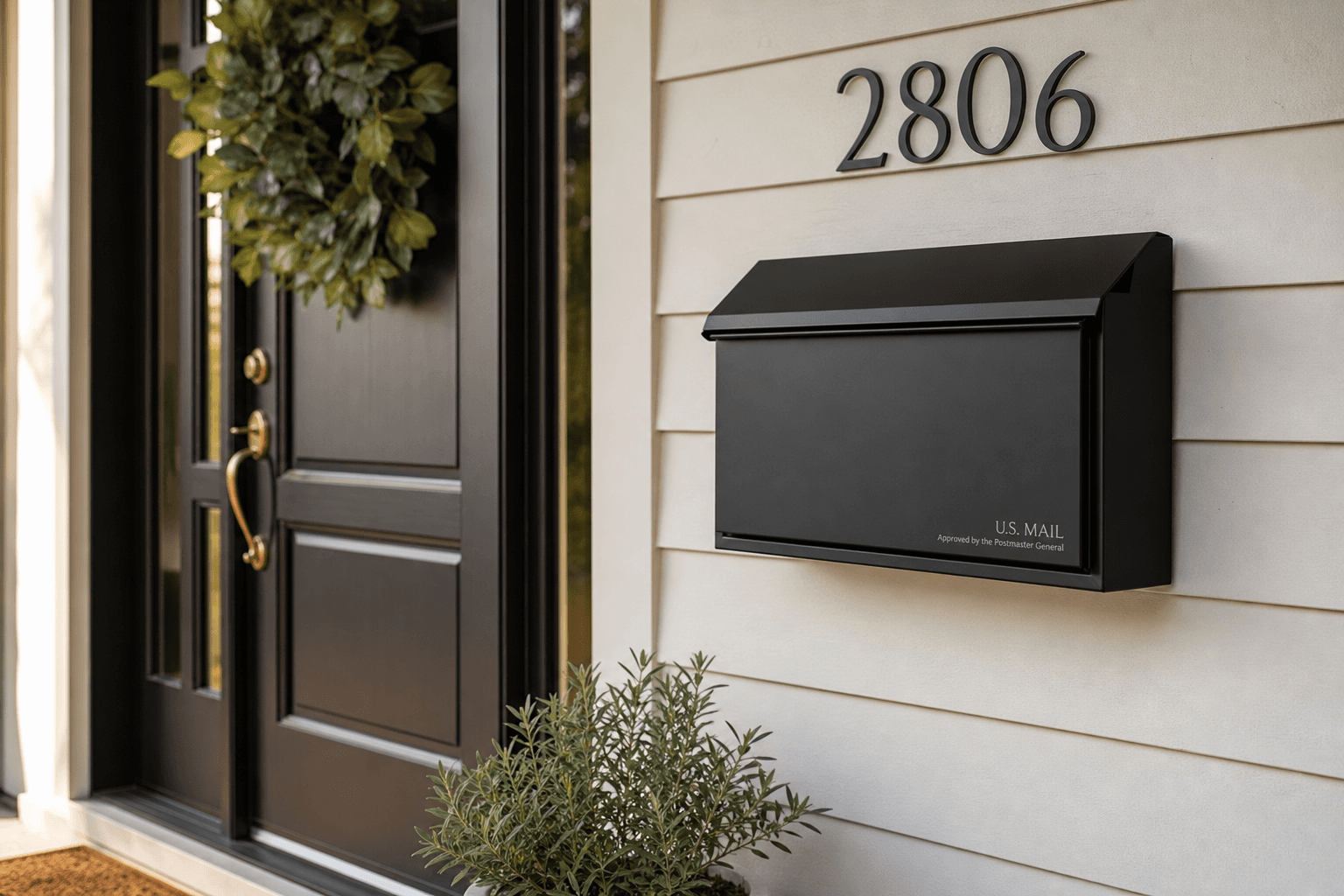 Wall-mount mailbox by the front door — Hendersonville