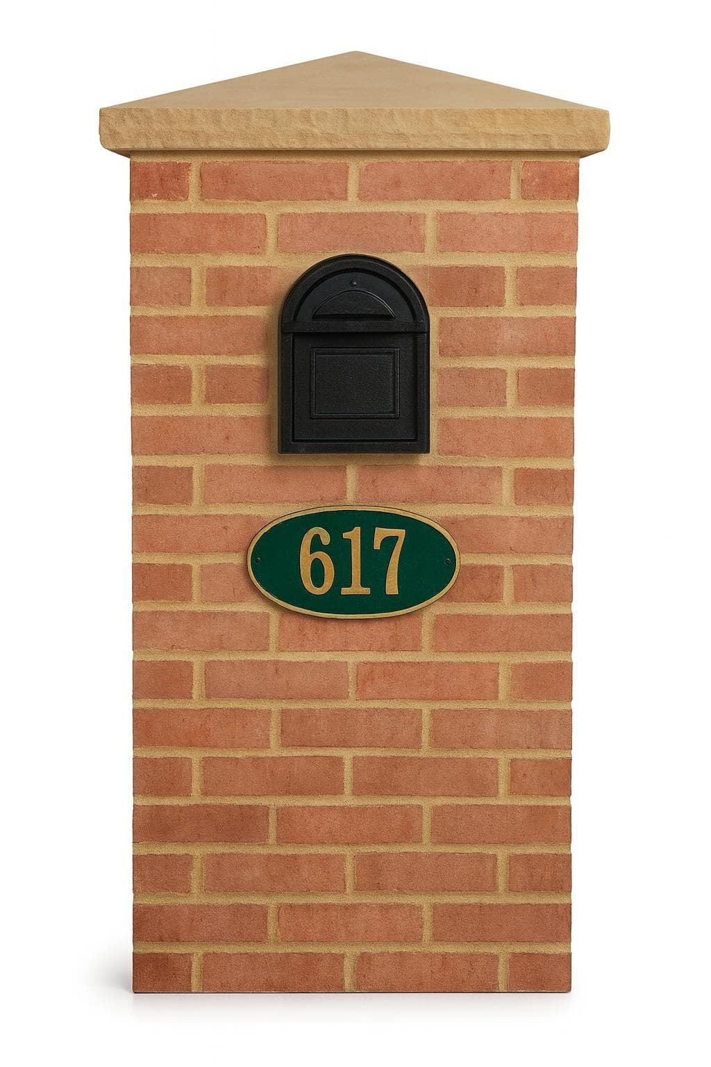 Estate brick mailbox column