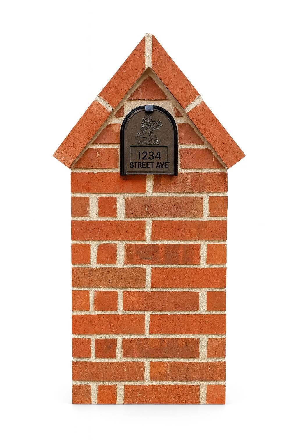 Gable brick mailbox column
