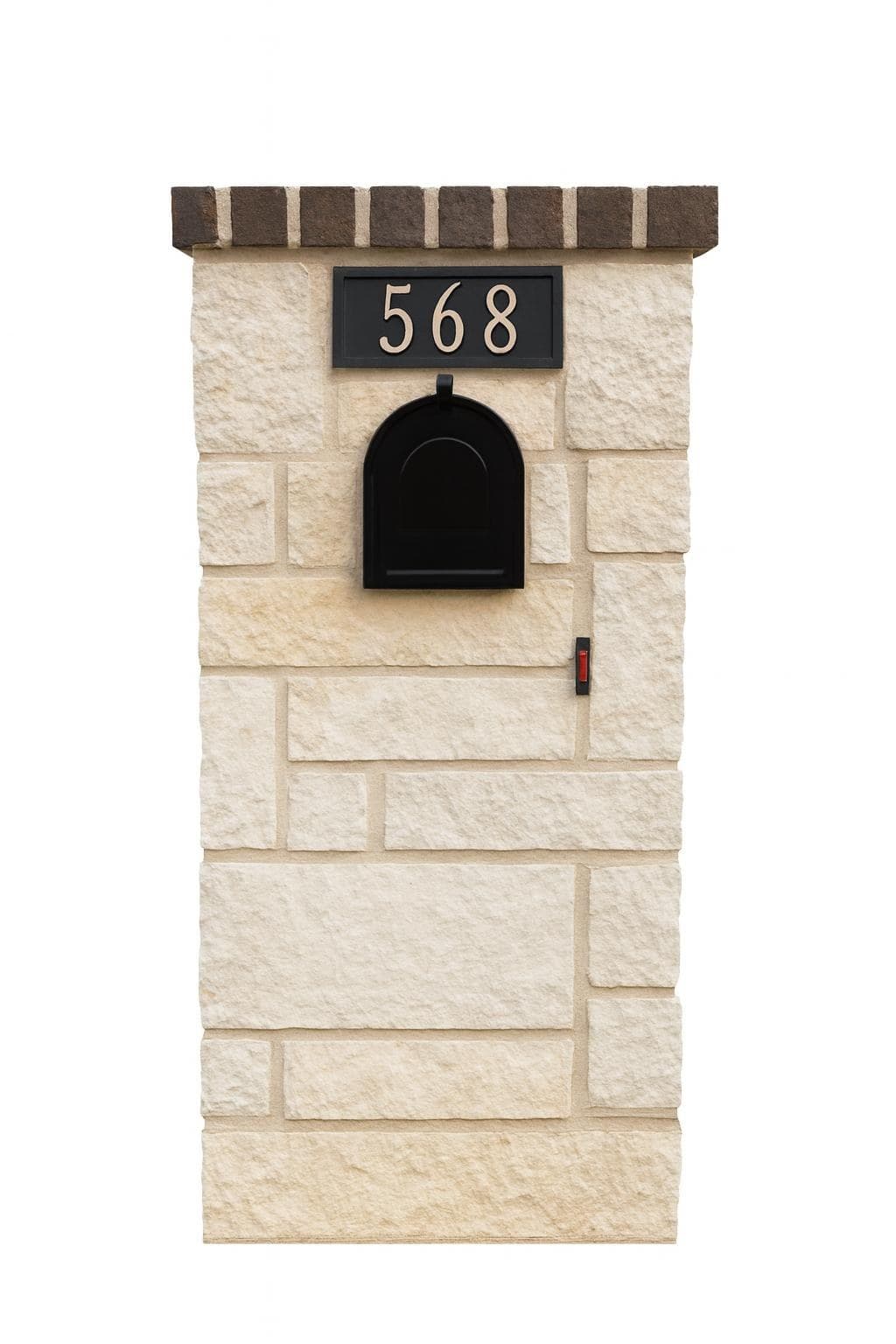 Split-face stone Quarry mailbox column